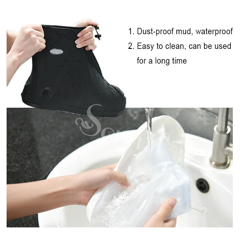 soumit rain shoe 360 degree waterproof protector for men women rain cover for shoes boot covers reusable overshoes transparent free global shipping