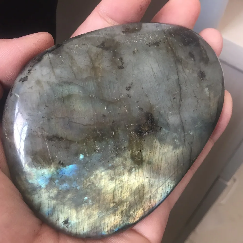 Горячая украшения LB344(306 г) натуральный камень лабрадорит полированный Исцеление минералы для украшения дома