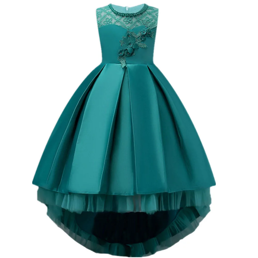 Детские вечерние платья для девочек праздничная одежда с цветочным рисунком