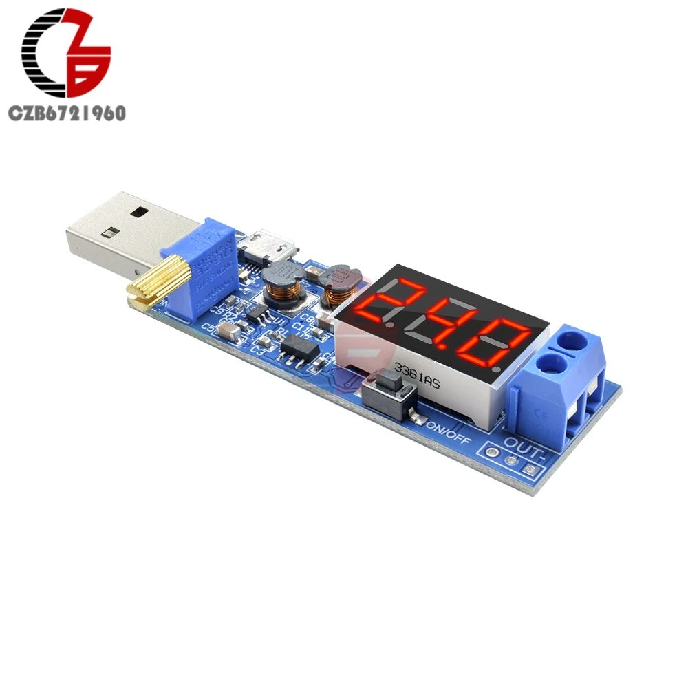 Цифровой преобразователь напряжения USB/Micro USB 5 В 1 2 24 Регулируемый регулятор