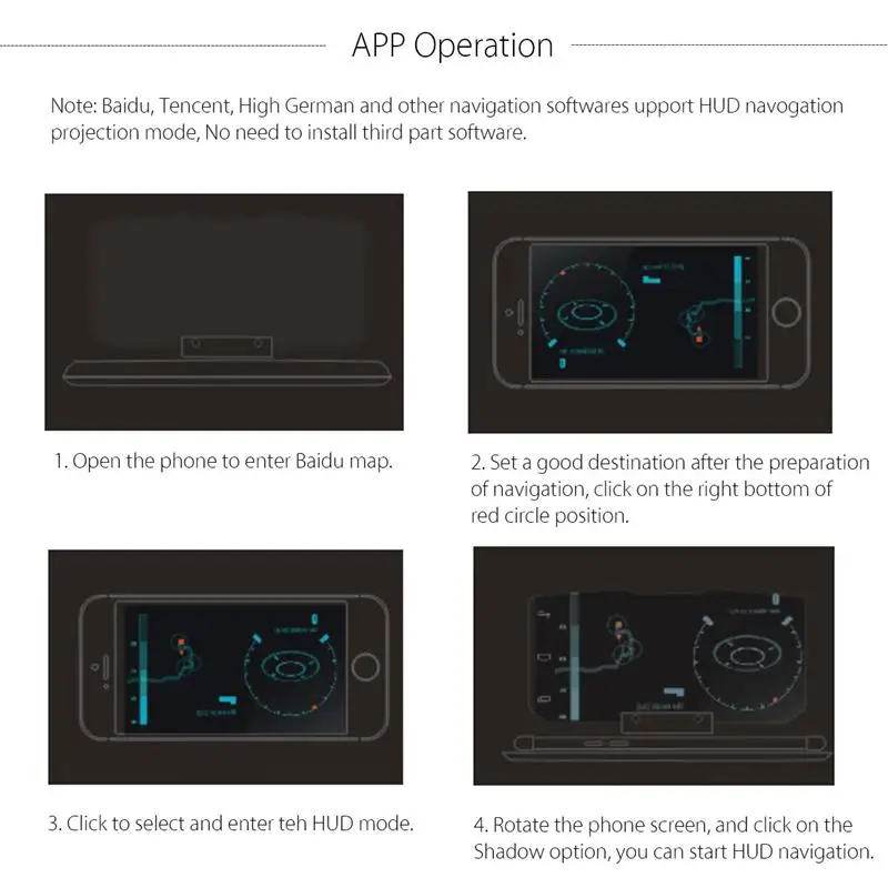 Универсальный автомобильный держатель HUD для мобильного телефона, лобовое стекло, проектор, дисплей HUD, дисплей 6,5 дюймов для iPhone, для samsung, gps