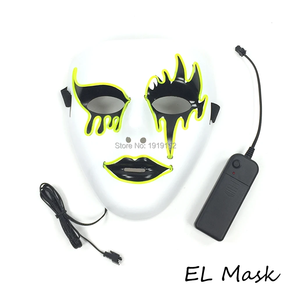Steady on Glowing EL Mask For Halloween Christmas Horror Masks Carnival Club Bar Dj Unisex Full Face Party Decoration | Дом и сад