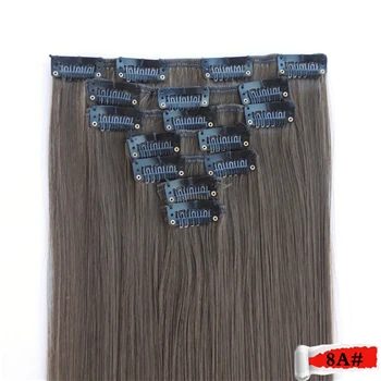 Qjz13055 1p Xi. rocks волосы для наращивания на заколках, парик, синтетические волосы для наращивания, прямые волосы на заколках, термостойкие волосы - Цвет: #8