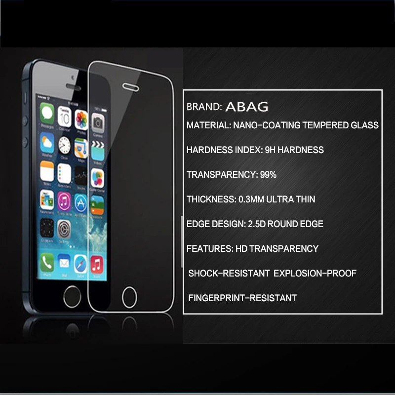 ABAG 9H 2.5D 0 26 мм закаленное стекло для iphone 5 5s Защита экрана se пленка | Мобильные