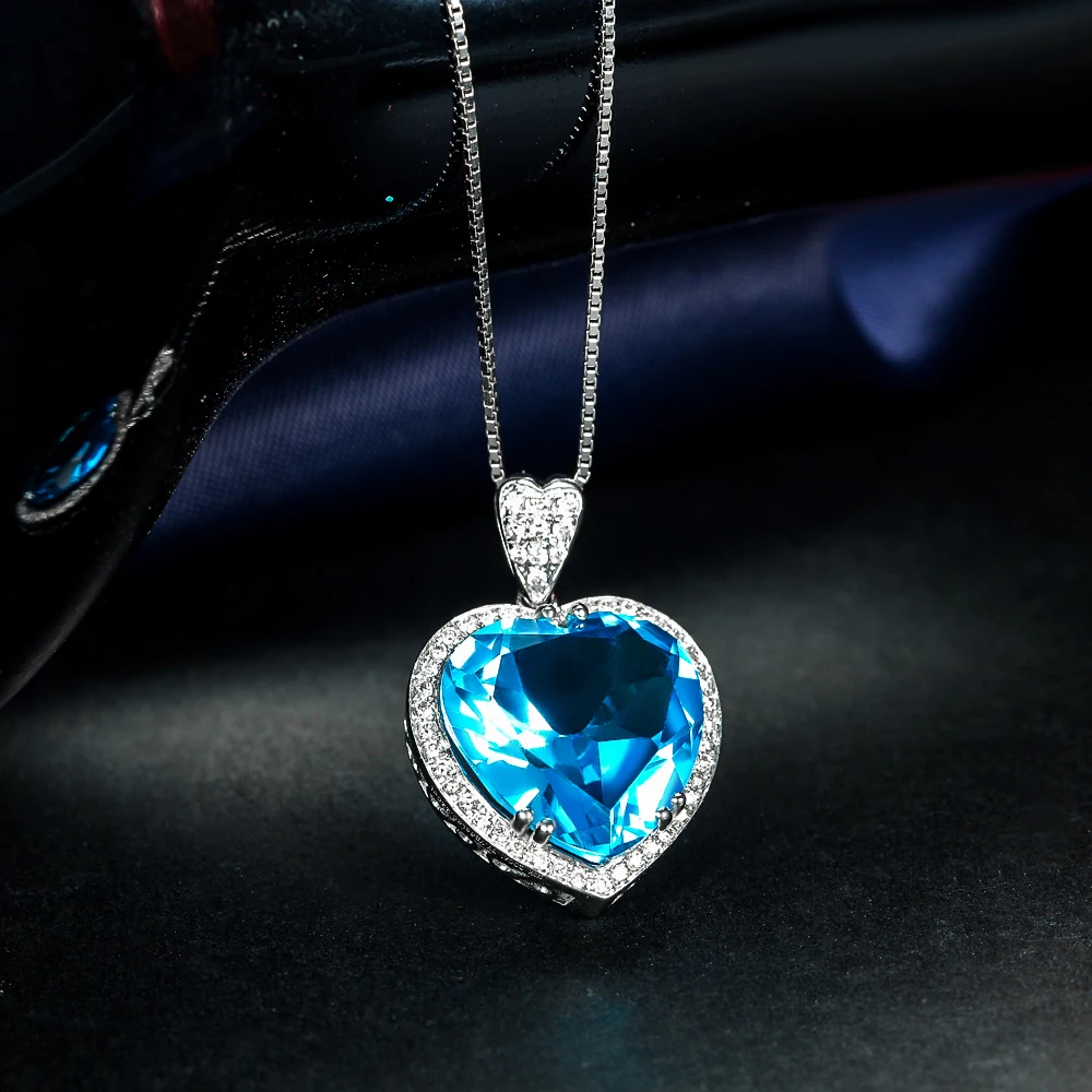 ZOCAI ЗОДИАК драгоценный камень 7 0 CT топаз 0.21CT Алмаз 9 K белое золото синий сердце