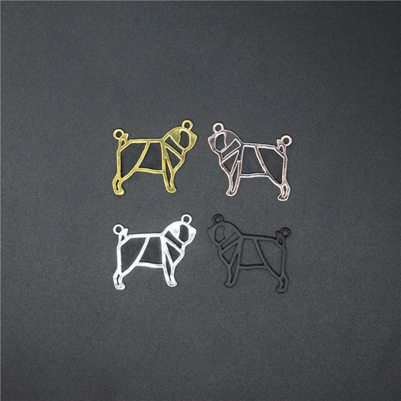 

New Origami Standing Pug Pendants Without Chain Origami Pug Jewellery