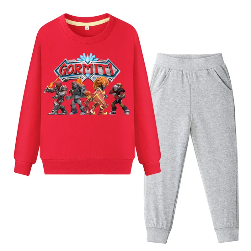 Весенняя игровая одежда Gormiti, спортивные костюмы для детей, комплекты одежды, детский пуловер, пальто+ штаны, костюмы, спортивный костюм для мальчиков и девочек, DY104