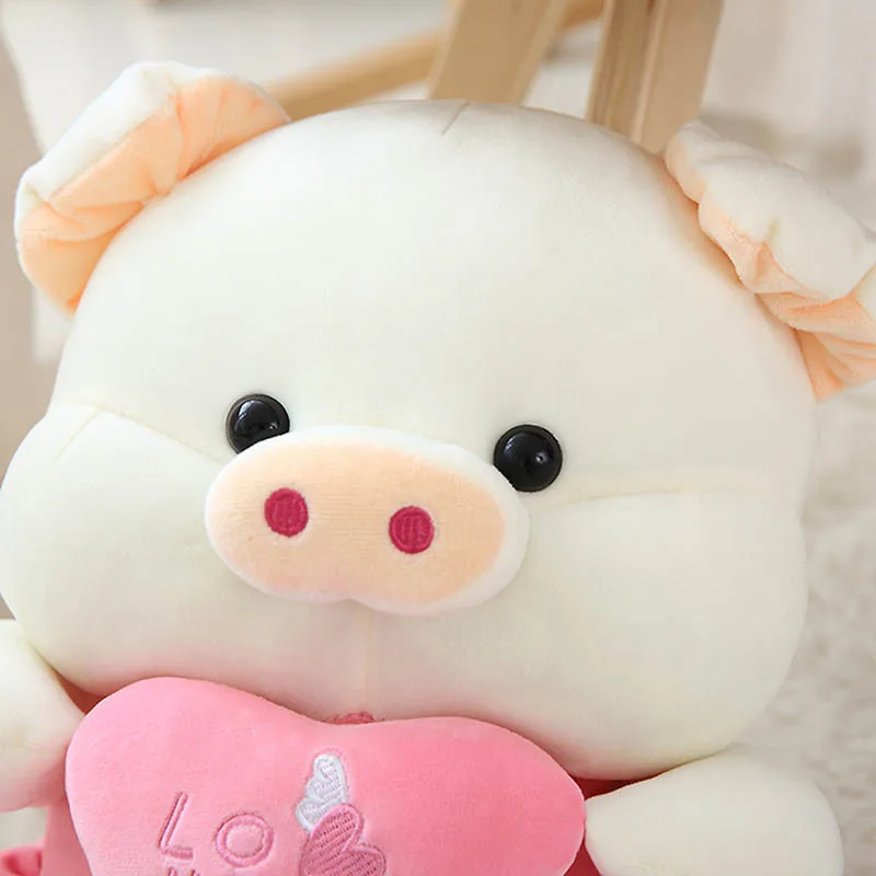 2018 35cm Embrace a heart Pink Blue Pig Plush Doll in dress Stuffed Toy Soft Lovely Birthday Gift for children | Игрушки и хобби