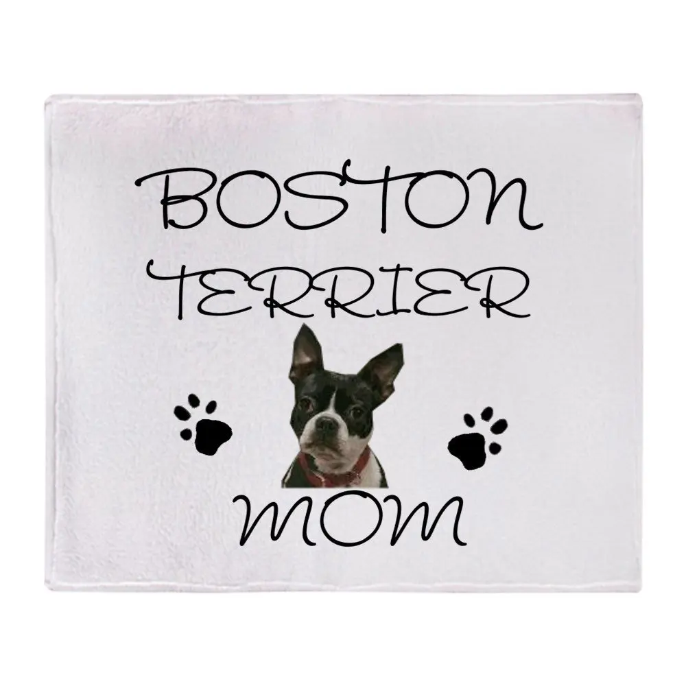 Boston Terrier Mom мягкое одеяло из кораллового флиса для дивана-кровати путешествий 58x80