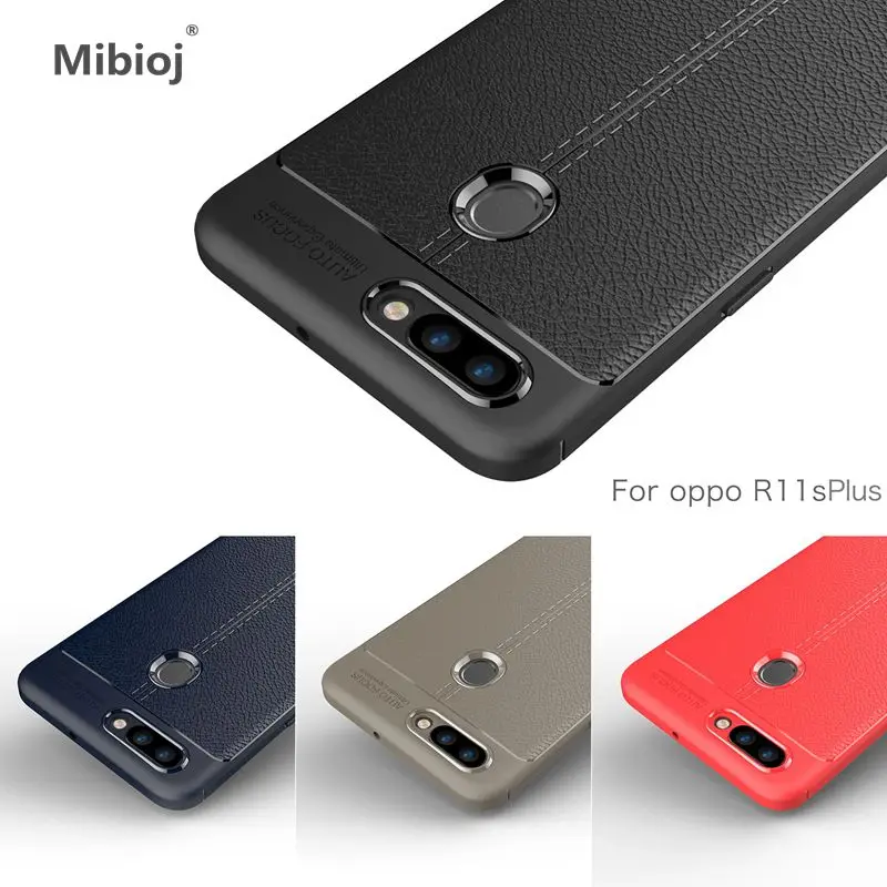 Ultra-Thin Litchi Pattern Retro ShockProof Soft Silicon TPU Cover Case For OPPO R11s Plus Phone Shell Shkin Capa Funda |