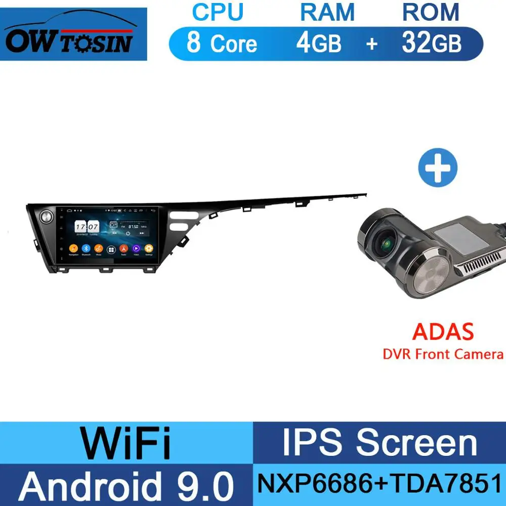 32G Adas Camera 10," ips 8 ядерный 4G+ 64GB Android 9,0 автомобильный DVD мультимедийный радио gps плеер для Toyota Camry DSP CarPlay Parrot BT стерео - Цвет: 32G Adas Camera
