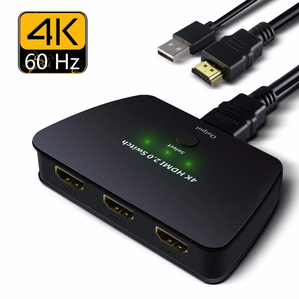 18 Гбит/с 3 порта HDMI 2,0 переключатель HDR 4K 60 Гц HDMI переключатель 2,0 3x1 Поддержка HDCP 2,2 HDMI 2,0 Переключатель концентратор коробка для PS4 Pro XBox DVD