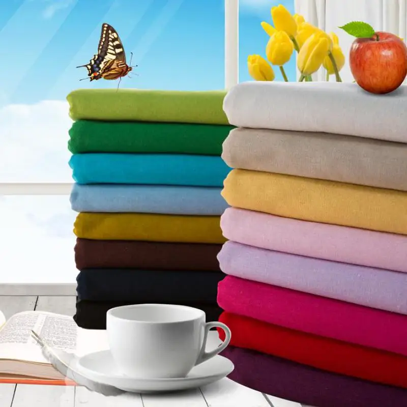 

1 meter New Arrival Pure Color Cotton Linen Fabric Plain Weave Fabric For Sewing Textile Cloth 135cm Width Stoffen Voor Kleding