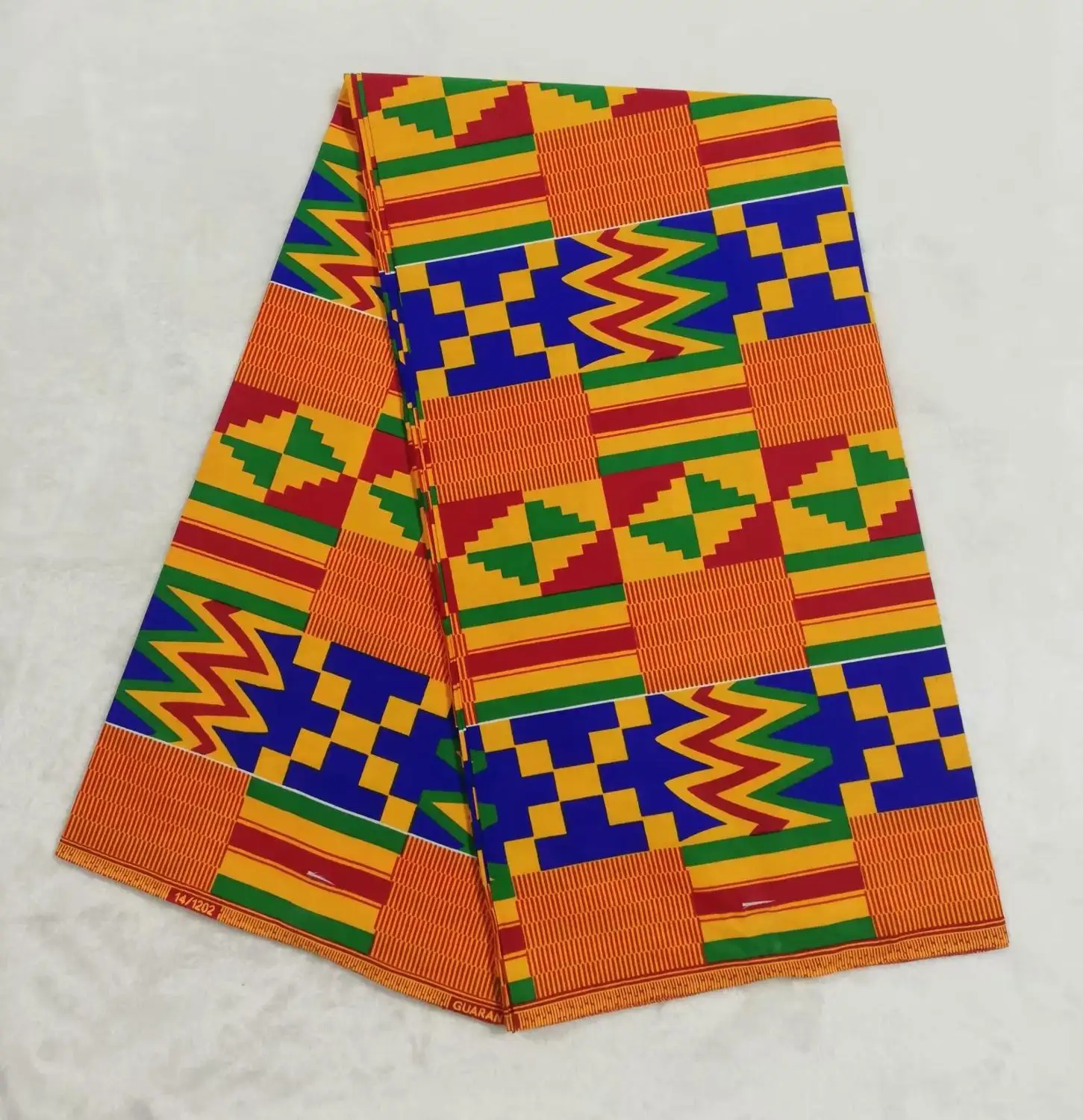 

6 Yards/lot Most popular orange batik wax and blue printed pattern african wax fabric for clothes WH17-1