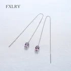 FXLRY, хит продаж, Серебряная цветная цепочка, дизайнерские длинные висячие серьги, овальные Висячие серьги для женщин, ювелирные изделия