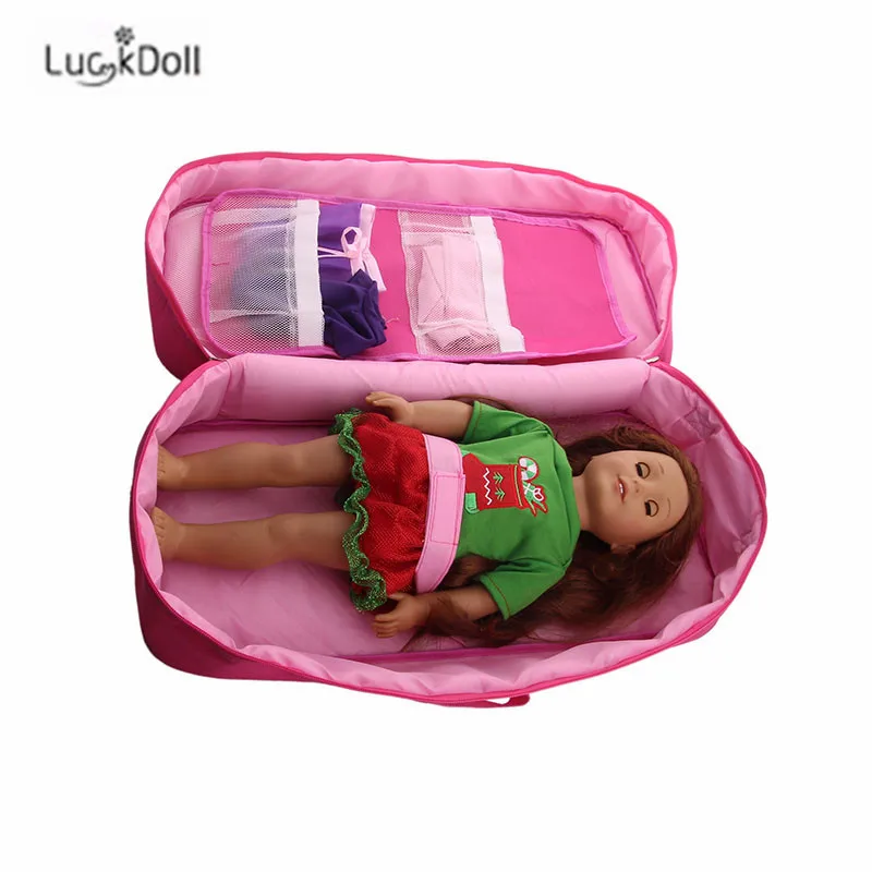 LUCKDOLL высокое качество милая кукла дорожная сумка подходит 18 дюймов Американский 43 см аксессуары для кукол, игрушки для девочек, поколение, подарок