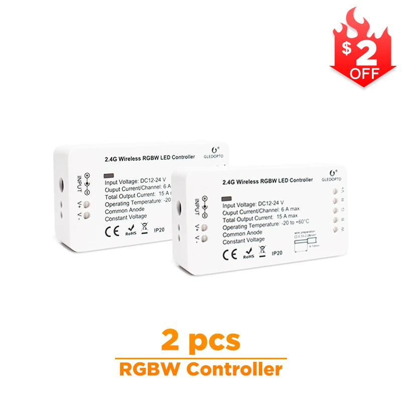 G светодиодный OPTO ZIGBEE умный дом светодиодный контроллер rgbww для светодиодный полосы, совместимый с echo plus zigbee 3,0 концентратор smartthings DC12-24V светодиодный - Цвет: 2Pcs RGBW Controller