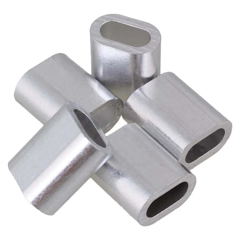 6 мм овальная форма серебристая алюминиевая опрессовочная петля трос зажимные