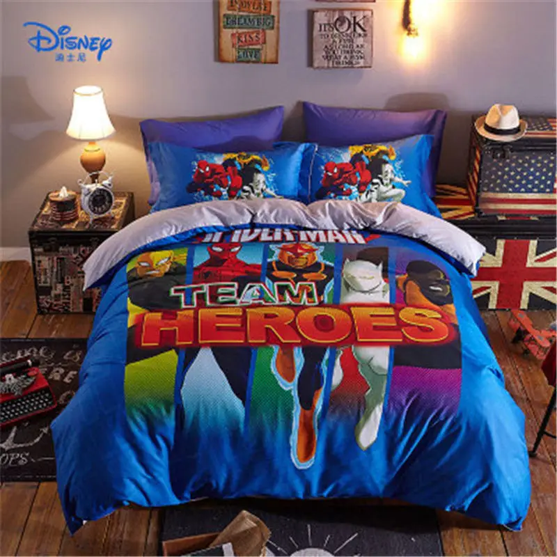 see chart Disney Marvel HD 3D печать постельных принадлежностей 4 шт. Мстители шаблон постельное белье простыня наволочки пододеяльник наборы - Цвет: see chart
