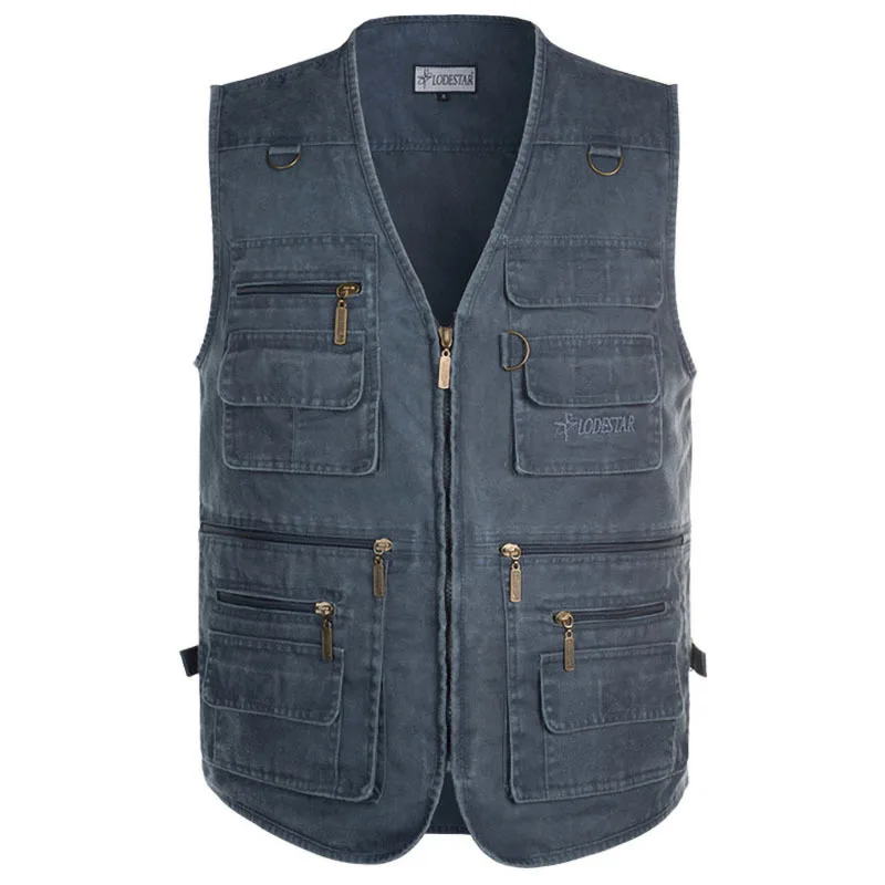 Fishing Vest Men Sleeveless Jacket Work Vests Outdoors With Many 16 Pockets Multi Pocket Photograph Waistcoat L-6XL 7XL | Мужская одежда