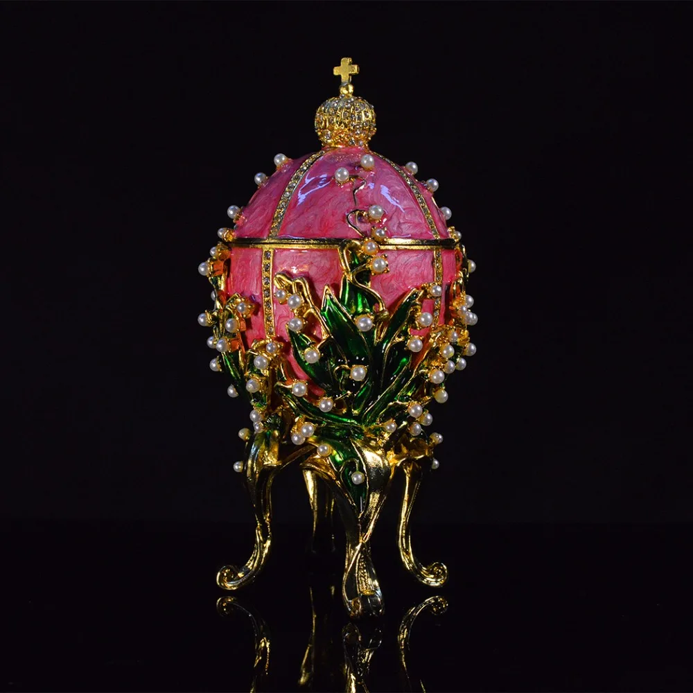 Qifu роскошный ручной работы Металл qifu faberge яйцо жемчужная инкрустация эмаль домашний декор