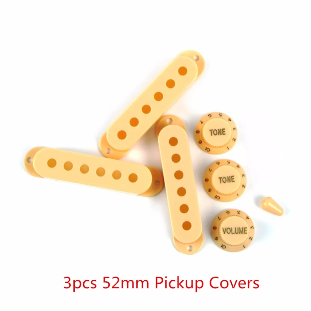 FLEOR желтые пластиковые чехлы для гитары с одной катушкой 2T1V ручки тона громкости