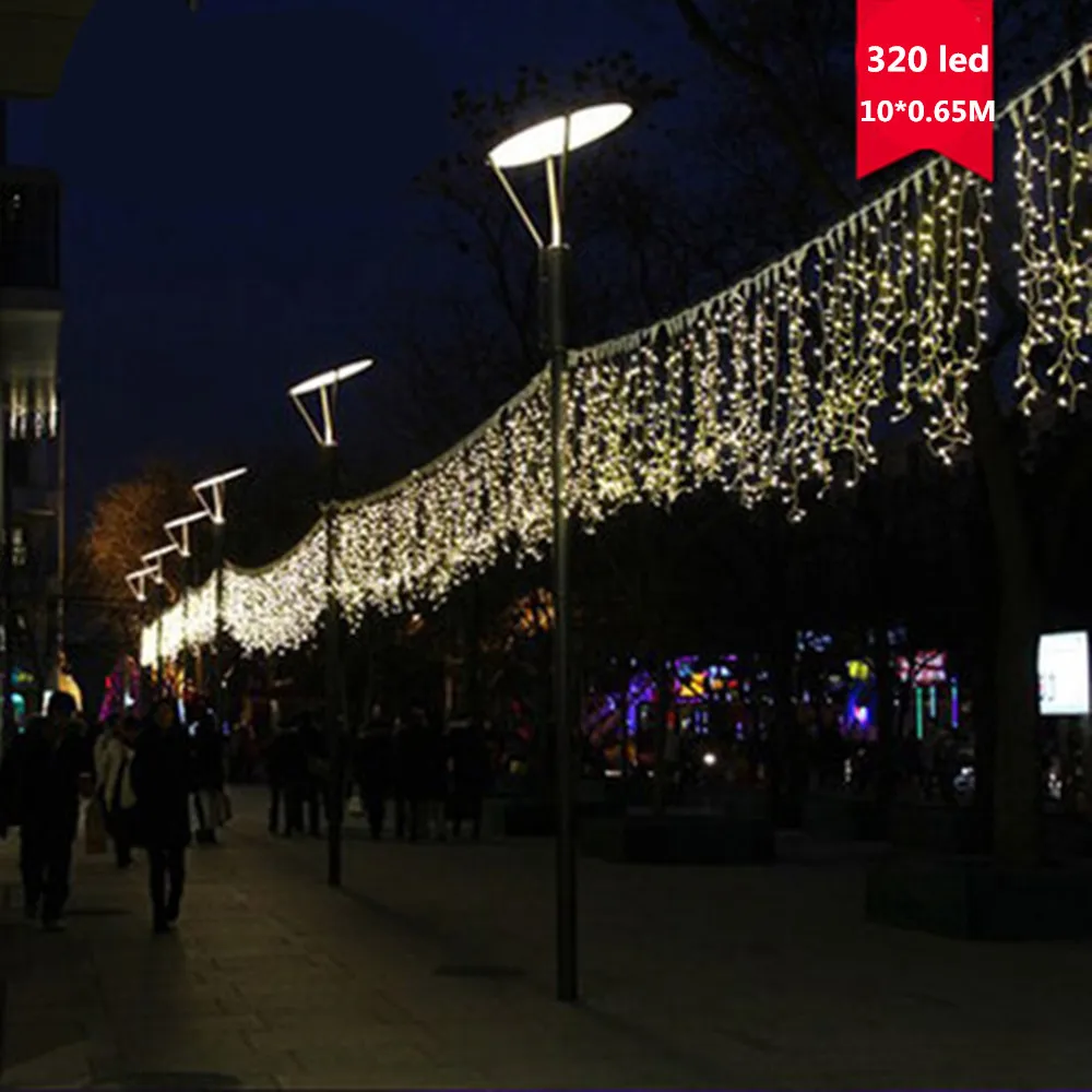 320 светодиодов теплая белая сосулька светодиодная занавеска гирлянда Сказочный