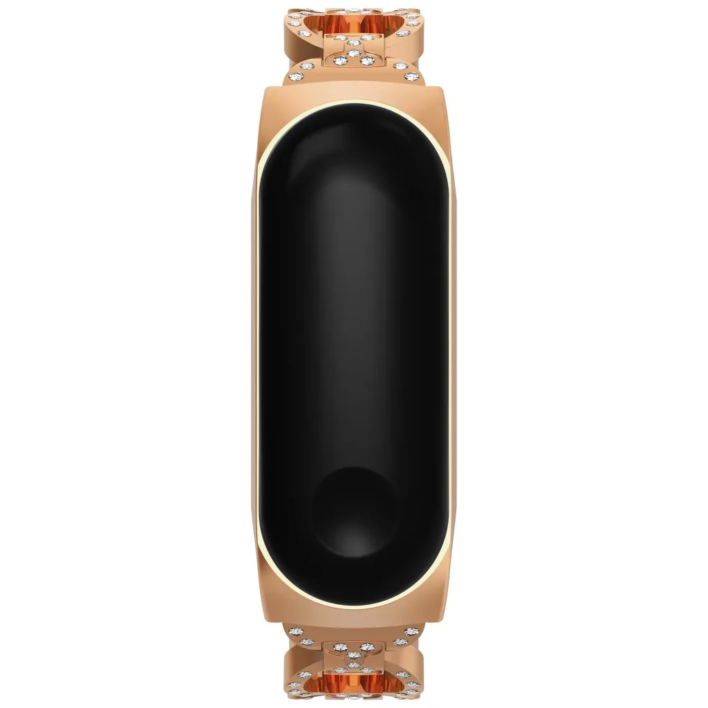 Бриллиантовый браслет из нержавеющей стали, Смарт-часы, ремешок для Xiaomi Mi, ремешок 3, Повседневный, для женщин, мужчин, роскошный