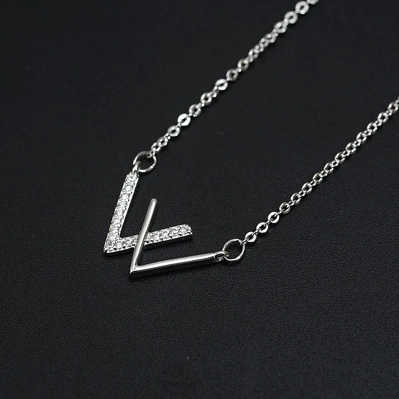 2018 г. Модные женские ювелирные колье Letterluxury серебряный цвет минималистский ААА