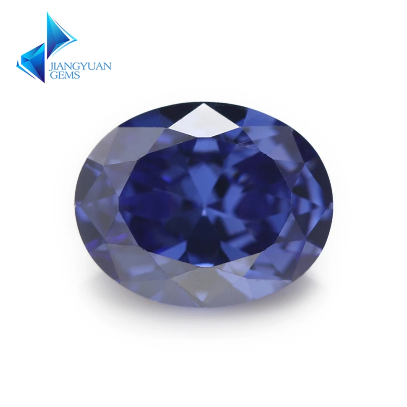 Size 2x3~10x14mm Oval Shape Blue Color 5A  CZ Stone Synthetic Gems Cubic Zirconia For Jewelry
