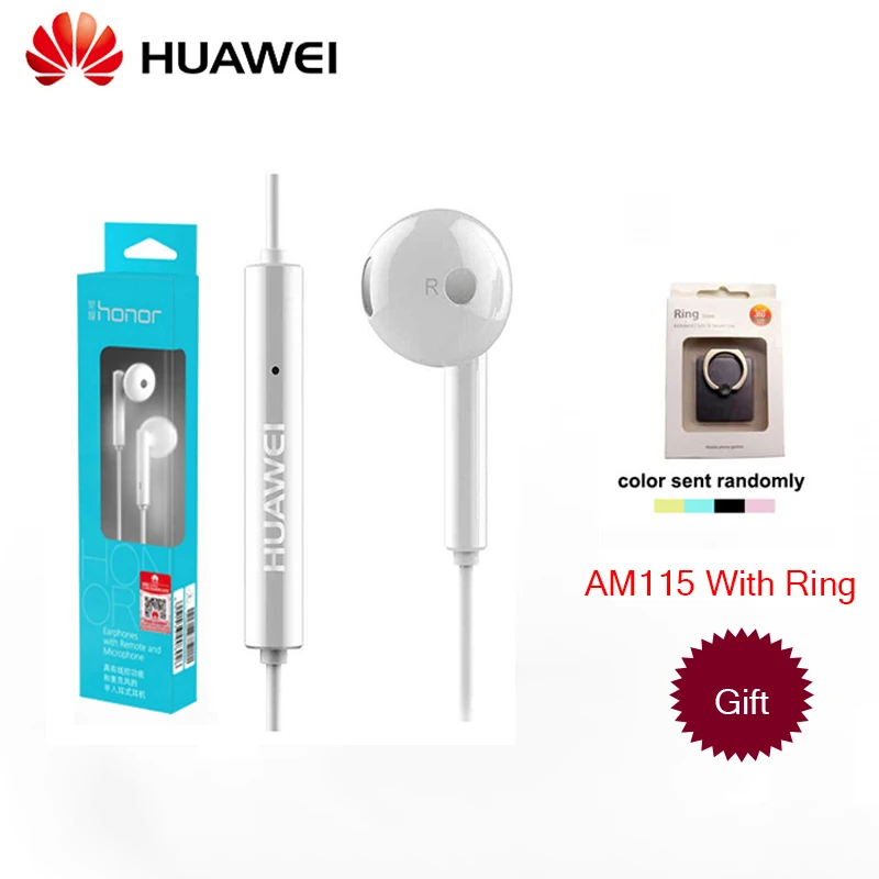 100% huawei оригинал Honor AM115 wried наушники с кольцом микрофоном 3 5 мм для P10 P9 P8 Xiaomi