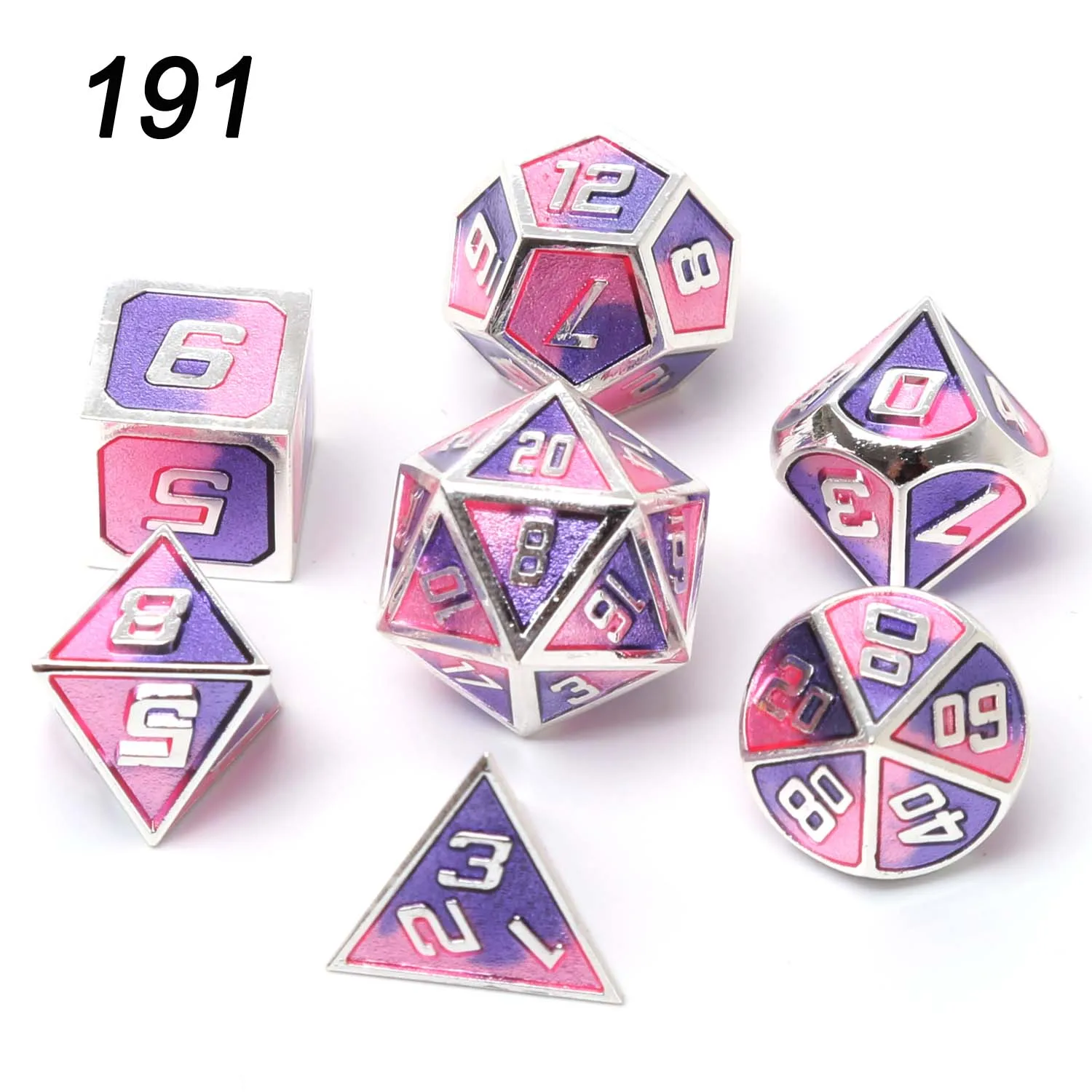 191 Chengshuo игральные кости DND Металл РГП набор многогранных подземелья и дракон черный настольные игры цинковый сплав зеленый цифровой d& d кубики шаблон d6 - Цвет: 191