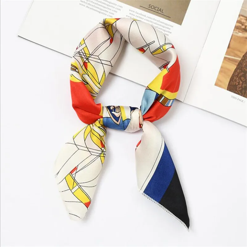 Новый Модный женский винтажный квадратный шарф Шелковый атласный тонкая