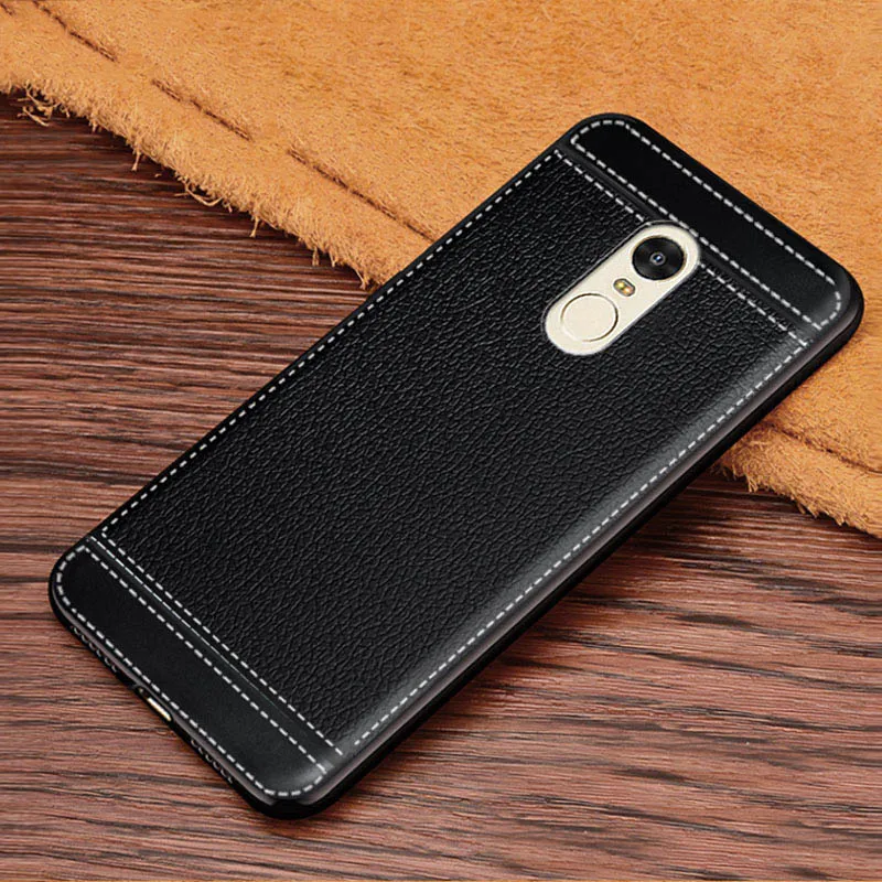 Личи зерна узор кожаное силиконовый чехол на Xiaomi redmi note 4 чехлы классический личи матовая Мягкие ТПУ силикон случаи ксяоми редми note 4x чехол случае Обложка ксаоми ксиоми сяоми редми ноте/ноут 4 бампер case - Цвет: black