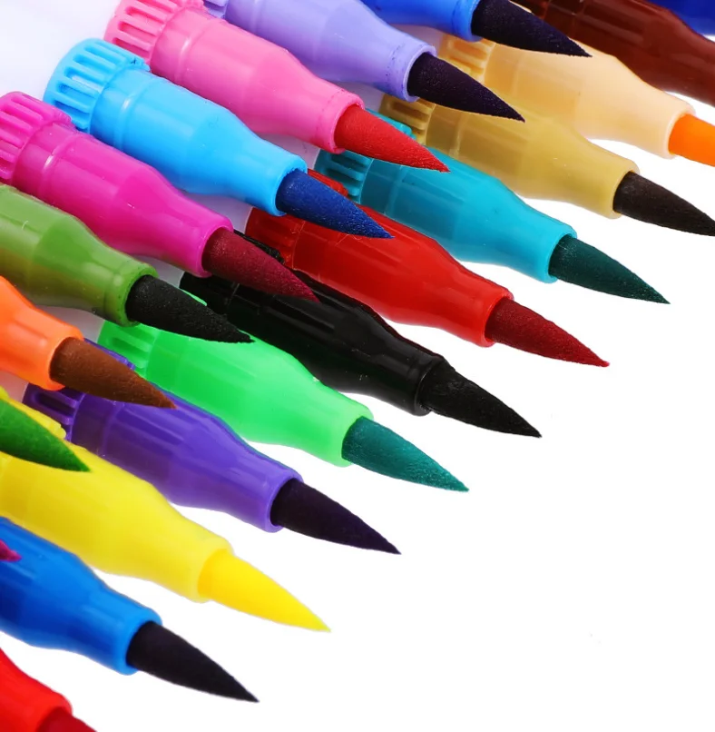 Fineliner набор кистей чернила на водной основе акварельное Рисование маркером ручки раскраска кисть двойной наконечник маркеры товары для рукоделия фломастер