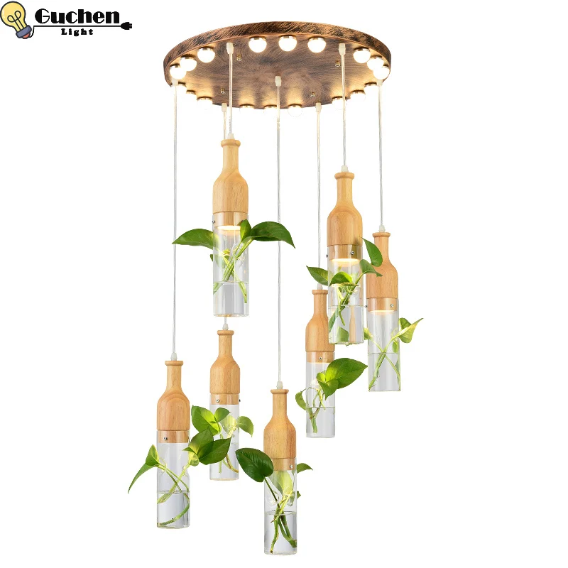 Стеклянная Подвесная лампа подвесной светильник в горшке для ресторана