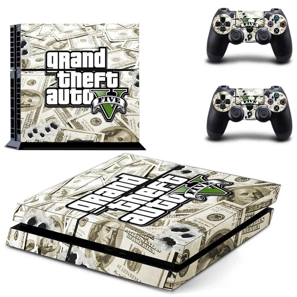 Grand Theft Авто V GTA5 наклейка для PS4 стикеры Наклейка Винил для sony Playstation 4 консоли и 2 Пульты ДУ игровых приставок наклейка для PS4