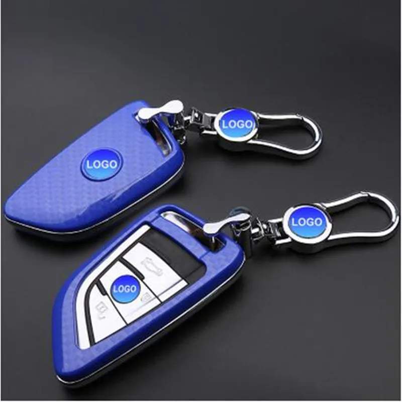 Черный красный синий 3 цвета карбоновый дизайн чехол для автомобильного ключа BMW