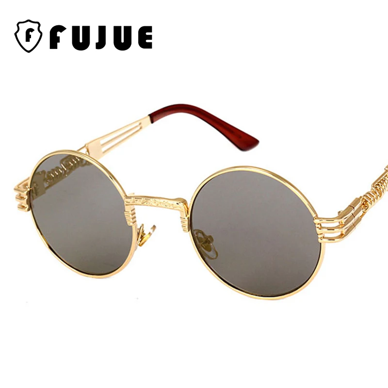 2017 стимпанк Зеркало Круглый Очки для женщин Для очки Солнцезащитные