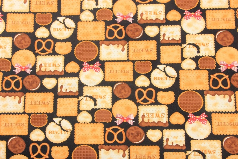 Original Design 4 Colors Sweet Chocolate Biscuit Cookies Cotton Linen Fabric by Yard/(Width:43&quot/110cm) | Дом и сад