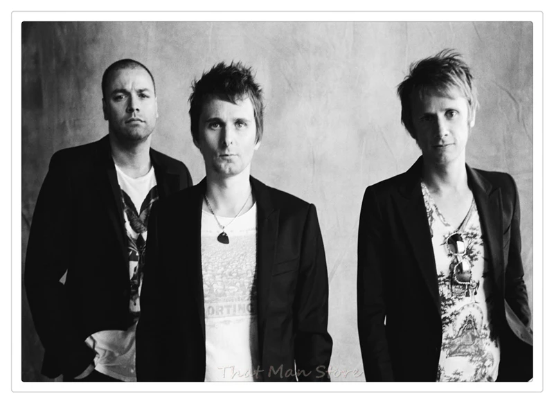 Muse Music Art Ретро Рок музыка ностальгия белая крафт-бумага декоративная живопись плакаты Наклейка на стену 42*30 см - Цвет: Серебристый
