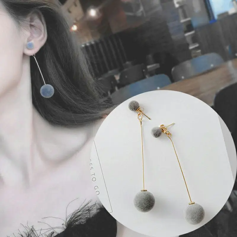 Женские бархатные серьги подвески черные/красные/синие длинные висячие с