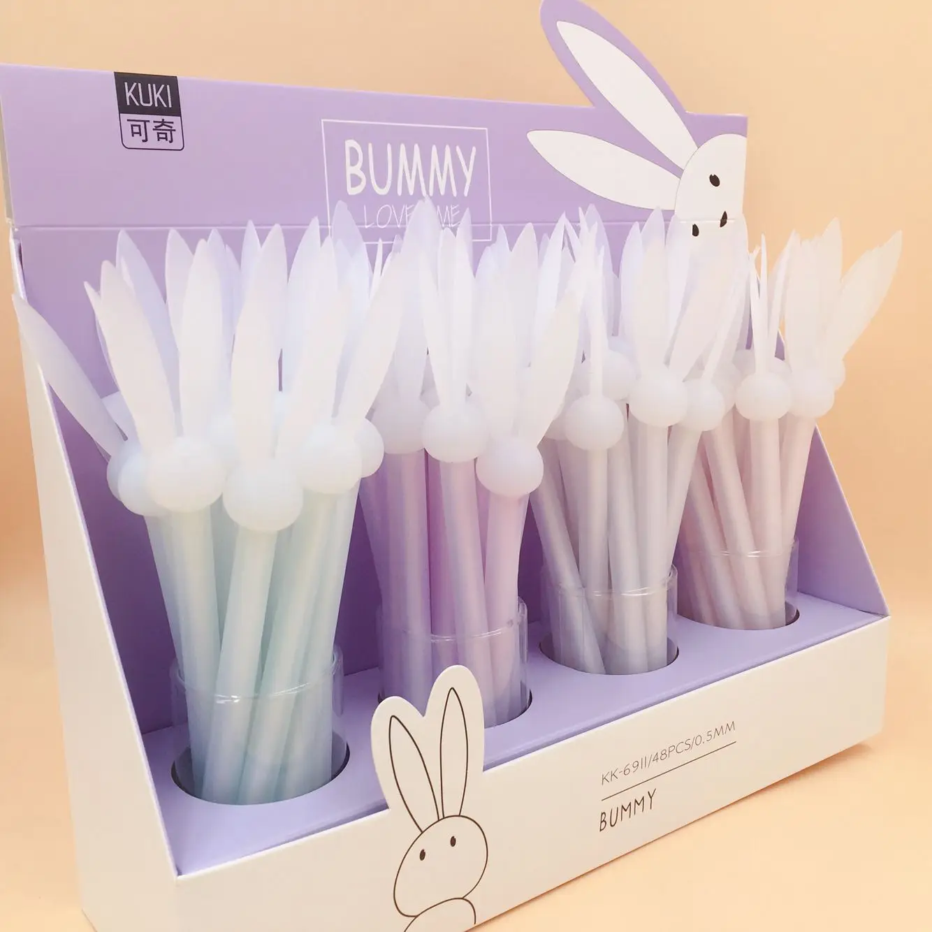

48 pcs Gel Pens Kawaii Rabbit black colored gel-inkpens for writing Gel Pen Cute stationery office school supplies 0.5mm