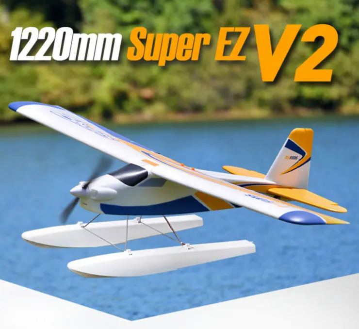 FMS 1220 мм Wingspan Super EZ V2 тренер RC самолет с поплавками PNP и RTF 2 4 ГГц радиоуправляемая