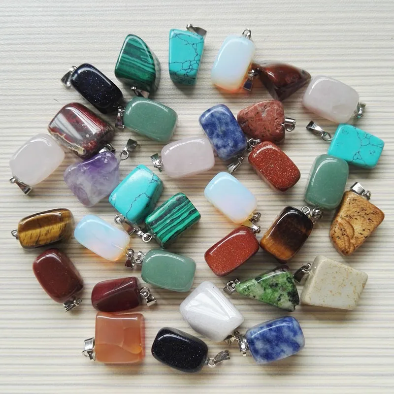 Оптовая продажа 36 шт./лот подвески из натурального камня смешанные модные в виде