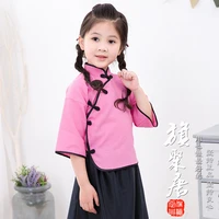 cotton children cheongsam summer princess dresses for 3 8 years girls children chinese chi pao tang suits girl clothing hot