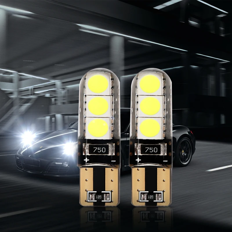 2 шт. автомобильные лампочки T10 LED W5W 194 12V Белый Кристалл синий 5050 6 SMD Автомобильные