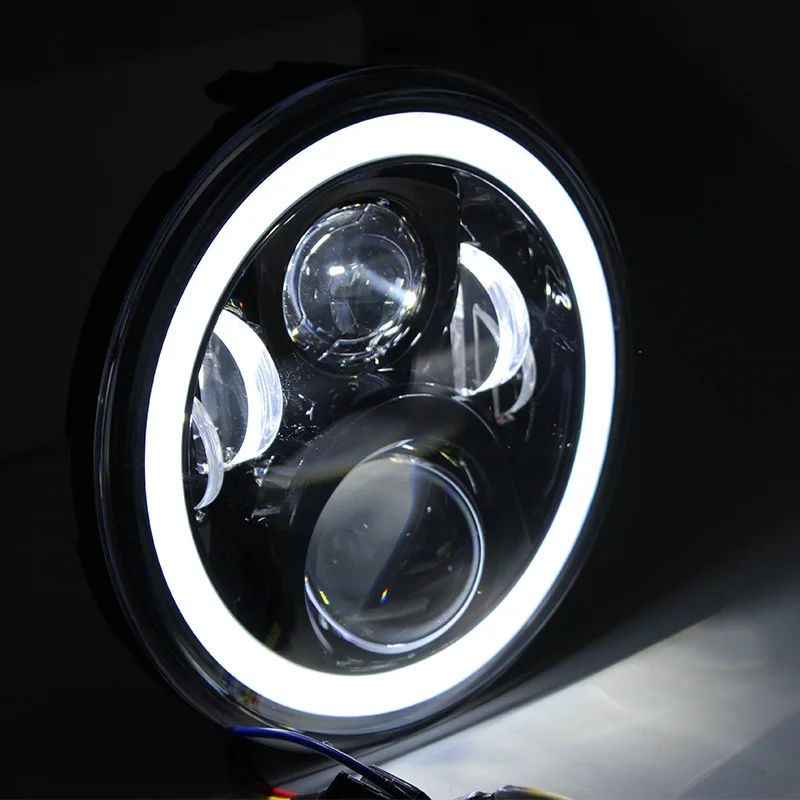 7 дюймов мотоцикл LED желтого и красного цветов сине белые DRL проектор фары для