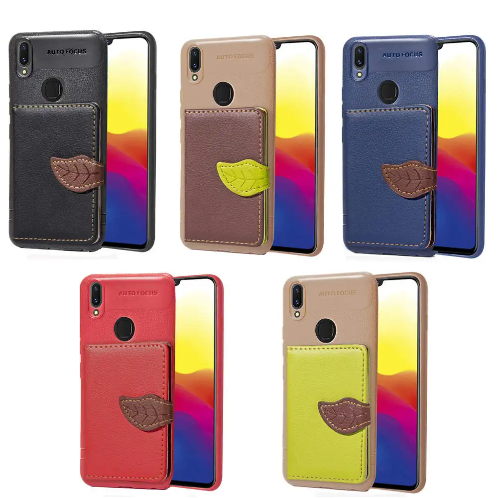 Кожаный чехол-книжка с подставкой для OPPO F7 F5 A73 A75 A75S A57 A39 Vivo V9 X21 отделениями карт