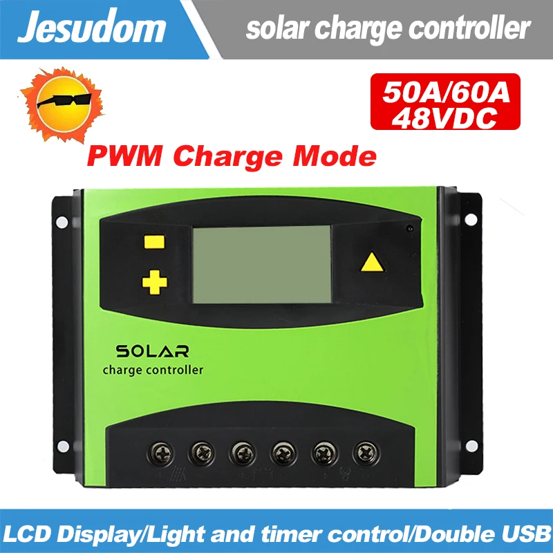 20A 30A 40A 50A 60A 48В LCD Солнечный PV Контроллер заряда Солнечная Панель зарядное